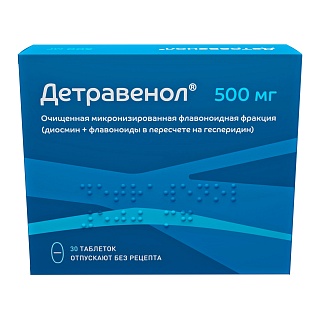 Детравенол таб п/пл/о 500мг N30 (Озон)