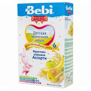 Беби каша молоч фрукты/злаки 250г (Колинска)