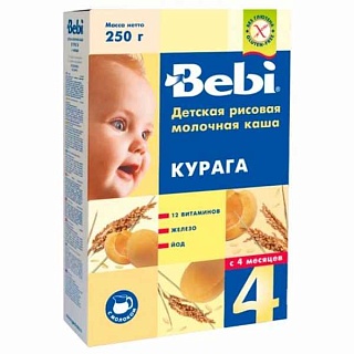 Беби каша молоч рис/курага 250г (Колинска)