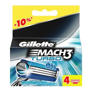 Жиллетт кассета Mach3 turbo N4 (Проктер)