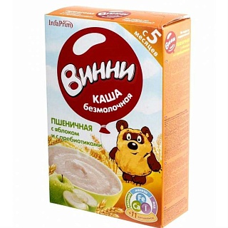 Винни каша б/мол пшеничная/яблоко 220г(Москов ЗДП)